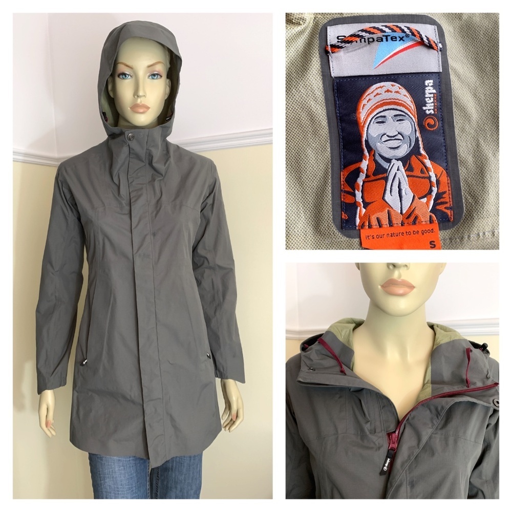 SHERPA Outdoor Chabahil Hardshell Full Zip Jacket Gray/Green Sz S